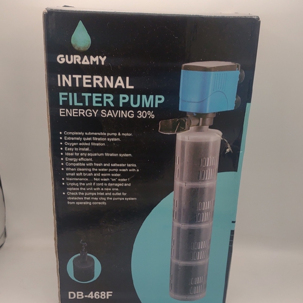Guramy Internal Filter Pump DB-468F Aquarium Fresh & Salt Water Compatible